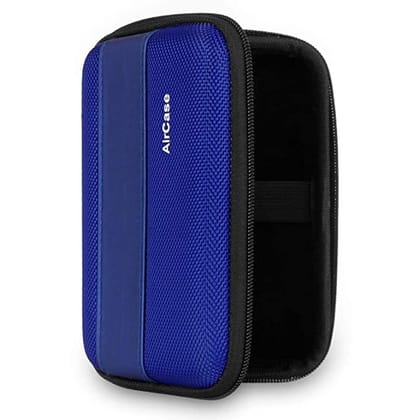 AirCase Rugged Hard Drive Case for 2.5-inch Western Digital, Seagate, Toshiba, Portable Storage Shell for Gadget Hard Disk USB Cable Power Bank Mobile Charger Earphone, Waterproof (Blue)