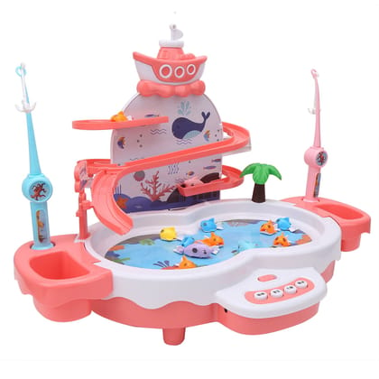 KTRS Enterprise Fishing Game, Electric Fishing Toy for Kids with Fish Dolphins Fishing Poles Fish Catching Game Toy Learning Educational