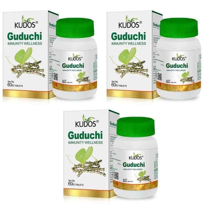 Kudos Ayurveda Pure Herb Guduchi Immunity Wellness(60 Tab) Pack Of 3