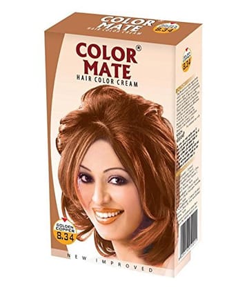 Color Mate Hair Color Cream, Golden Copper, 130ml (Pack of 2)