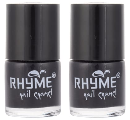 Rhyme Nail Enamel, Black, 9 ml (Buy1 Get 1 FREE)