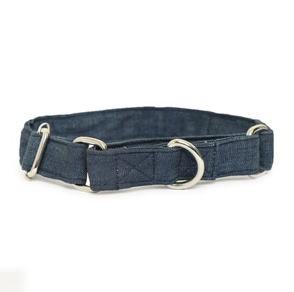 Fashion Blue Denim Dog Martingale Collar