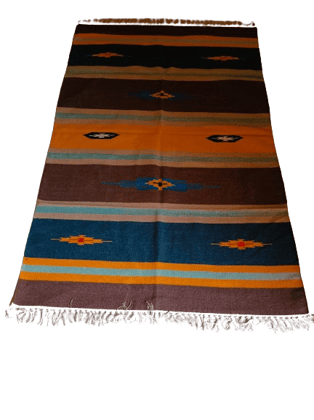 Jodhpur Rug's  Handmade Cotton Soft Multi-Purpose Floor Rug, for Bedroom Living Room Kitchen Bedside Runner 4x6 Feet Multicolour