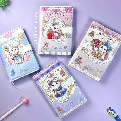 TECHNOCHITRA® Cute Bunny Printed Fluffy Diary with Magnetic lock