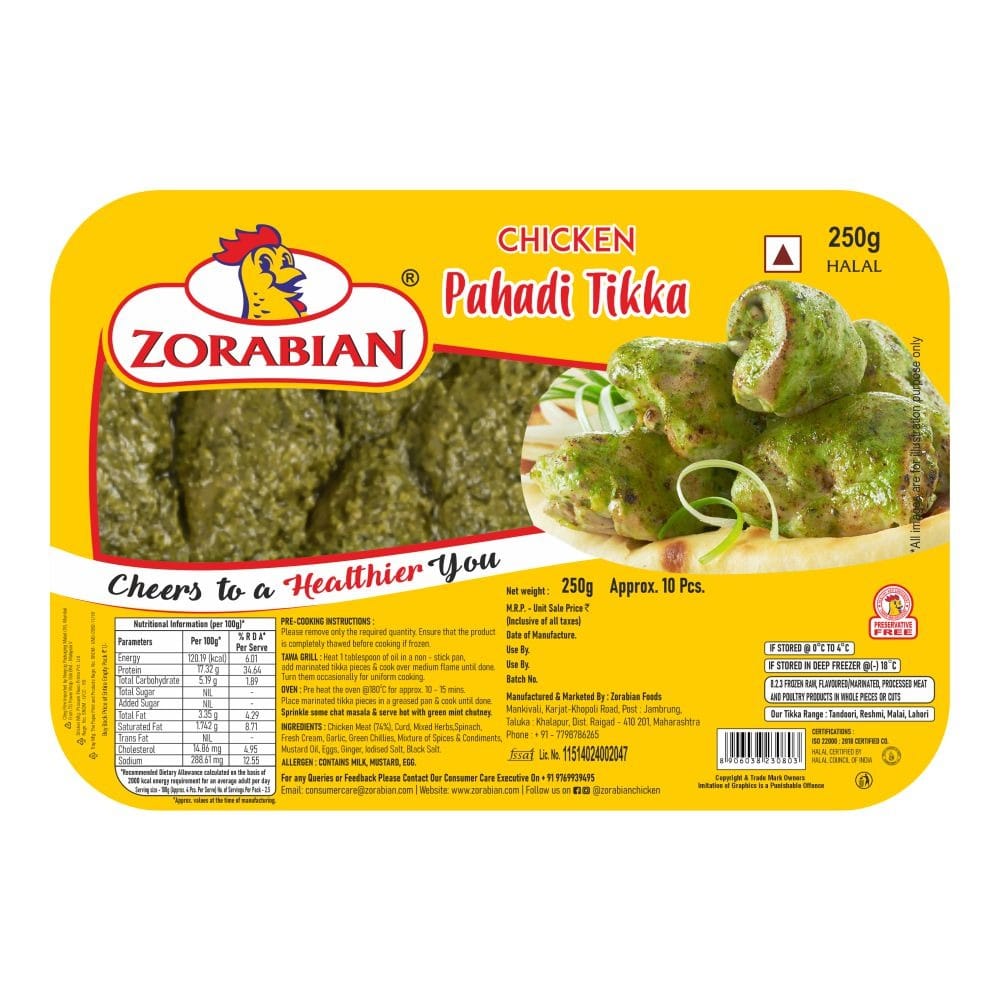 Zorabian Boneless Pahadi Chicken Tikka (Half)