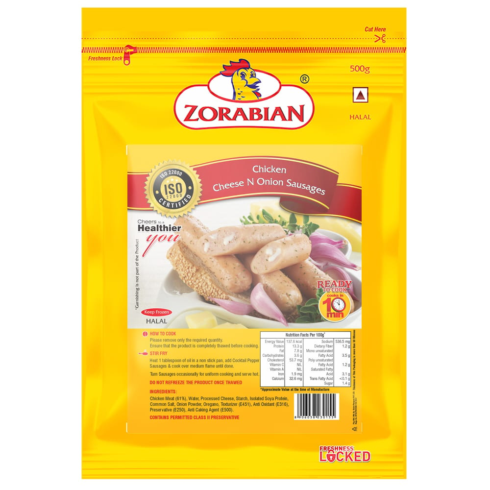 Zorabian Chicken Cheese N Onion Sausages