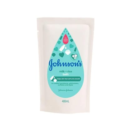 Johnson’s Baby Bath Milk+Rice Refill 400ml