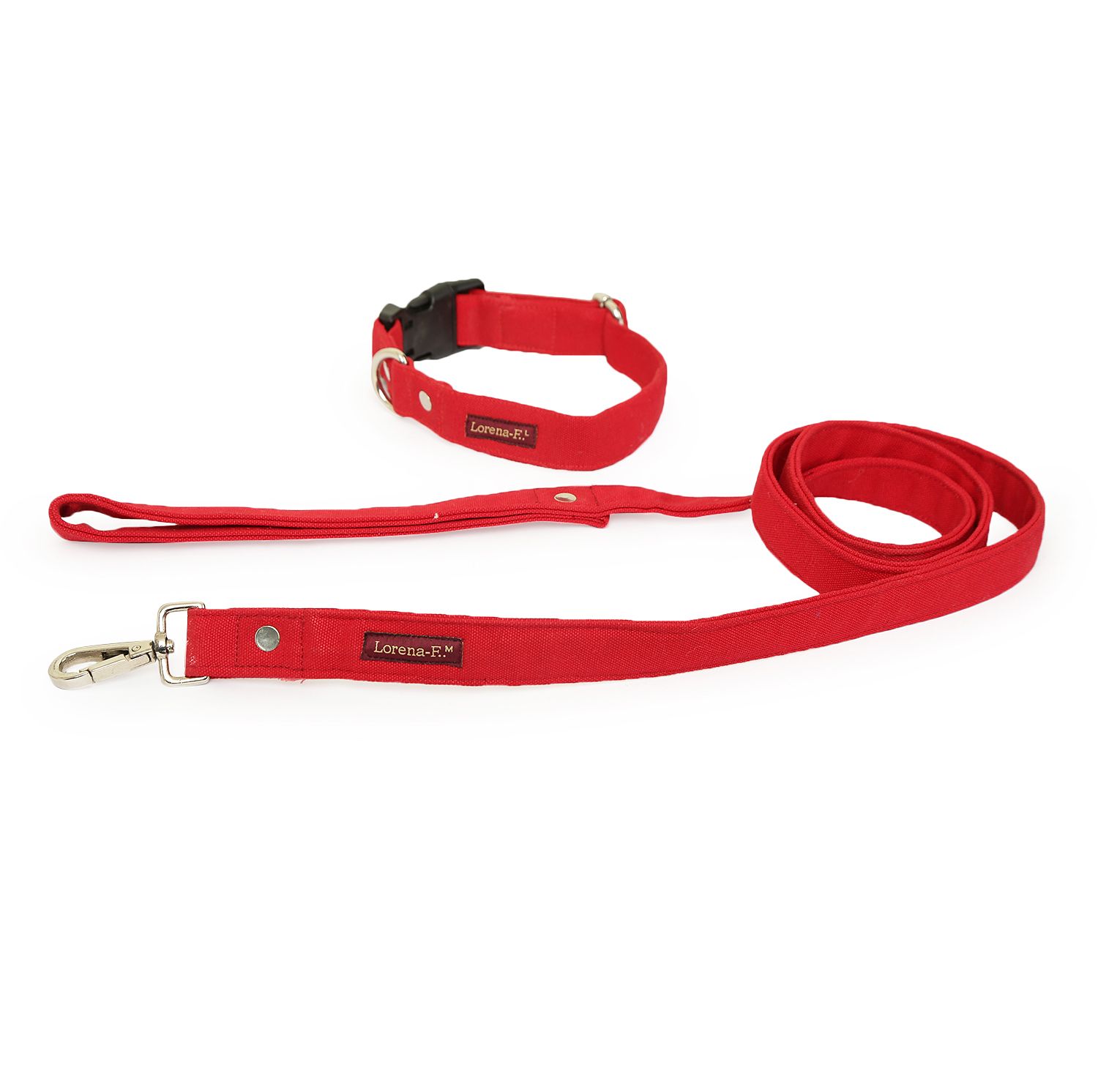 Unique Dark Red Dog Collar & Leash Set