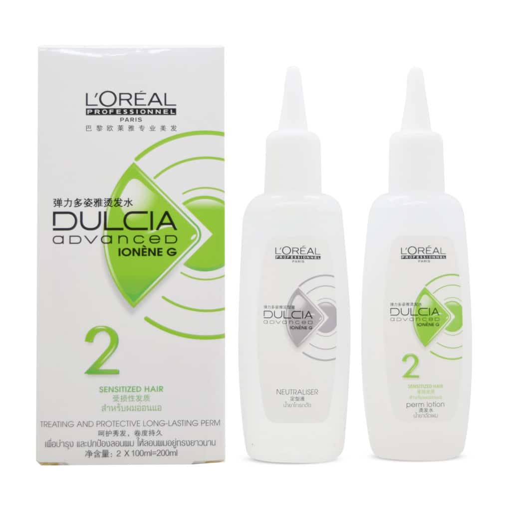 Loreal Professional Perm Dulcia Advanced Ionene G Professional Perming Treatment For Long Lasting Curls 2 Sensitized Hair 2*100 ml = 200ml