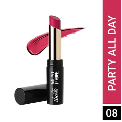 Iba Must Have Transfer Proof Ultra Matte Lipstick - 08 Party All Day l Waterproof l Vegan & Cruelty Free