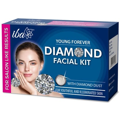 Iba Young Forever Diamond Facial Kit (6 Steps Single Use) l 6 Steps Single Use Kit l For Youthful Illuminated Skin l Salon Like Results