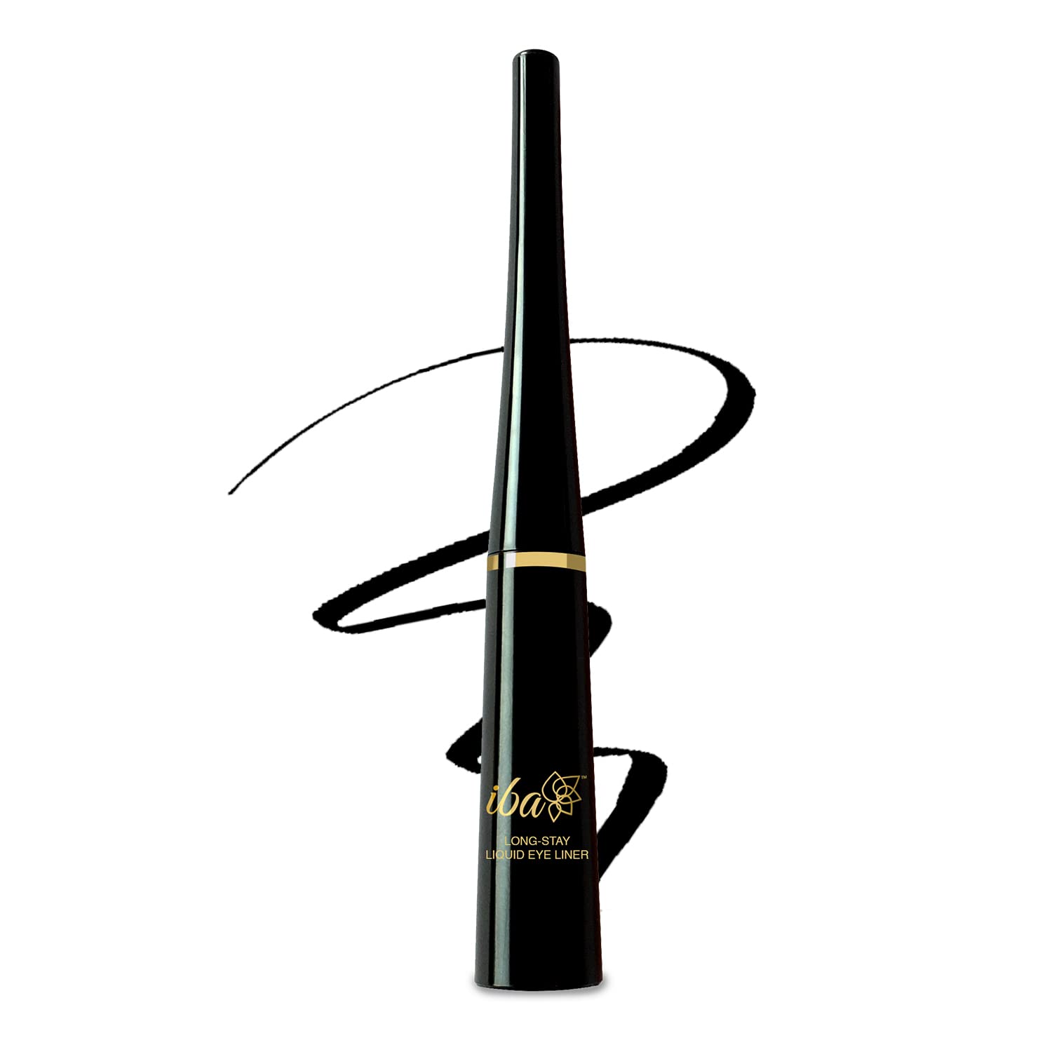 Iba Long Stay Liquid Eyeliner, Jet Black, 6.5ml l Waterproof, Smudge Proof l Vegan & Cruelty Free