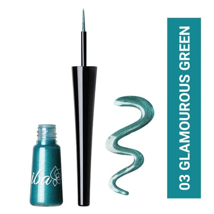 Iba Eye Talk Liquid Eyeliner - 03 Glamorous Green | 18 Hr Waterproof, No Fade & Smudge proof Eye Makeup | Quick Drying | Matte Finish | 100% Vegan & Cruelty Free