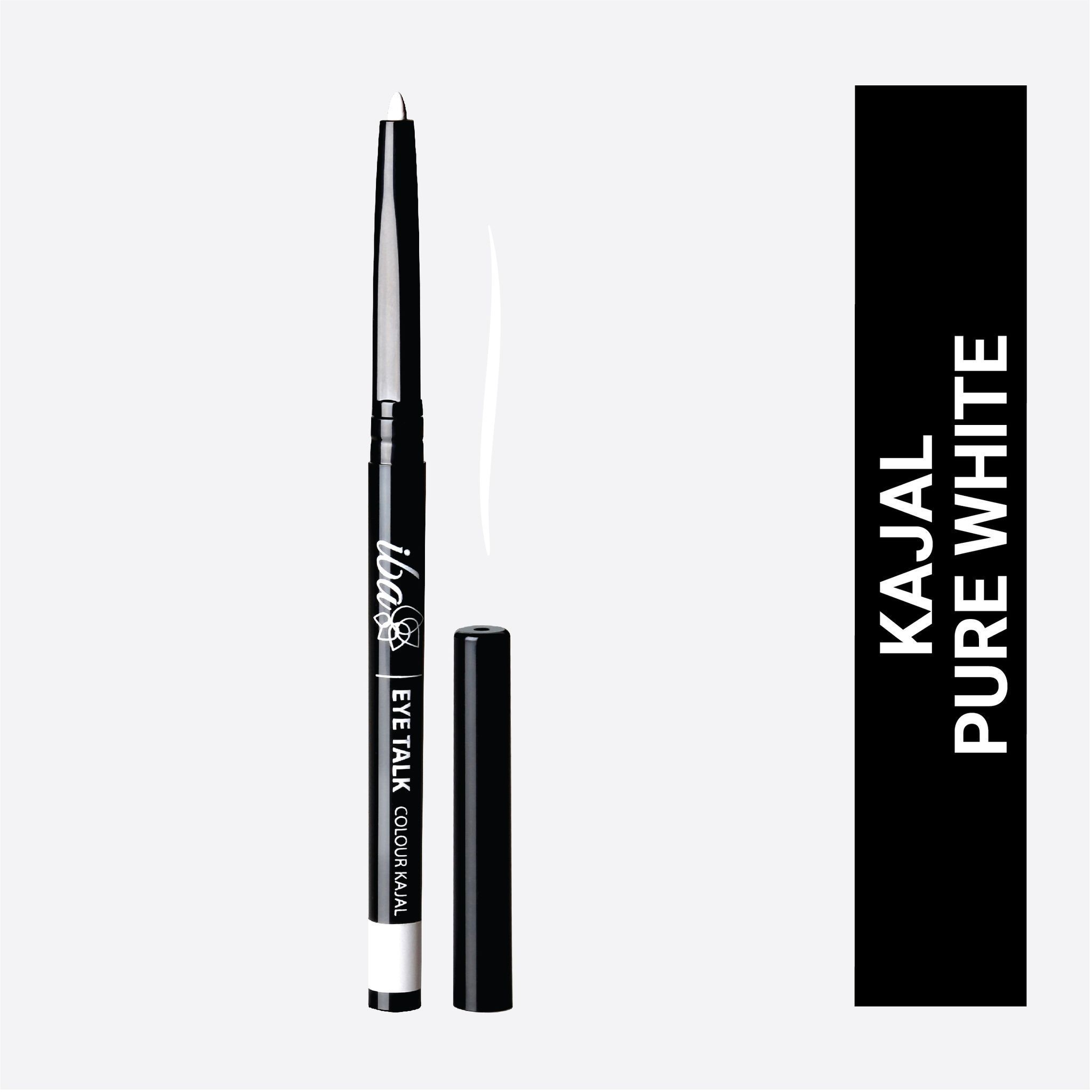 Iba Eye Talk Colour Kajal - 02 Pure White | 16 Hr Smudge Proof & Waterproof Eye Makeup | Bold Colour & Velvet finish | 100% Vegan & Cruelty Free