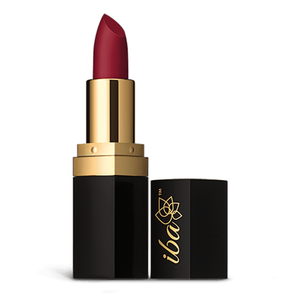 Iba Long Stay Matte Lipstick Shade M08 Burgundy Red, 4g | Intense Colour | Highly Pigmented and Long Lasting Matte Finish | Enriched with Vitamin E | 100% Natural, Vegan & Cruelty Free