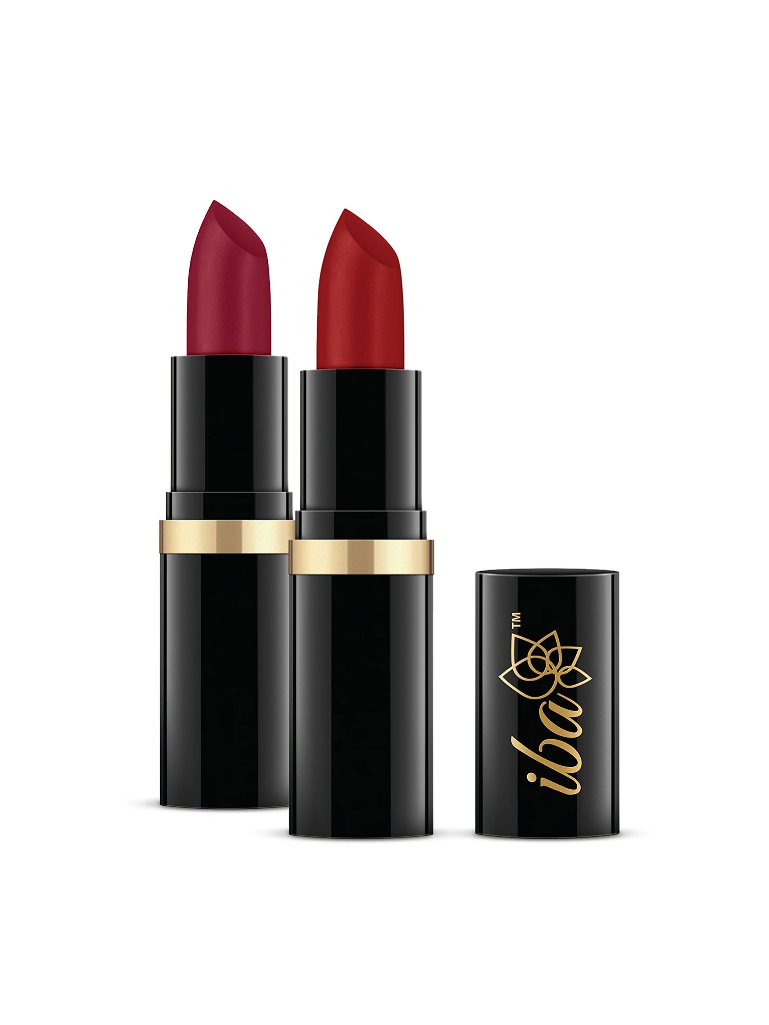 Iba Moisture Rich Lipstick Combo Favorite Red l 100% Vegan & Natural l Highly Pigmented