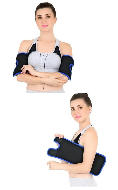 Hot Sweat Neoprene Compression Arm Sauna Sleeves Slimmer Bands Wraps Arm Trimmers for Men & Women (a Pair)-BLUE