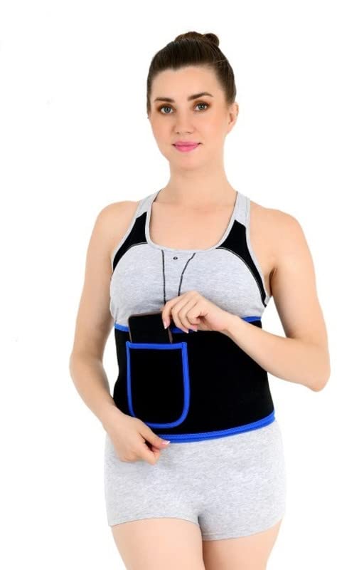 Waist Trimmer Premium Exercise Workout Ab Belt for Women & Men Adjustable Stomach Trainer & Back Support,