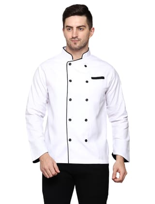 White Chef Coat with Black piping