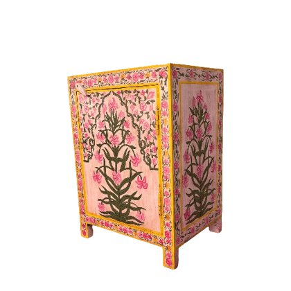 Beautiful Hand-Painted Bedroom Storage Cabinet | Multi-Color | 16.5" W x 13" D x 24" H