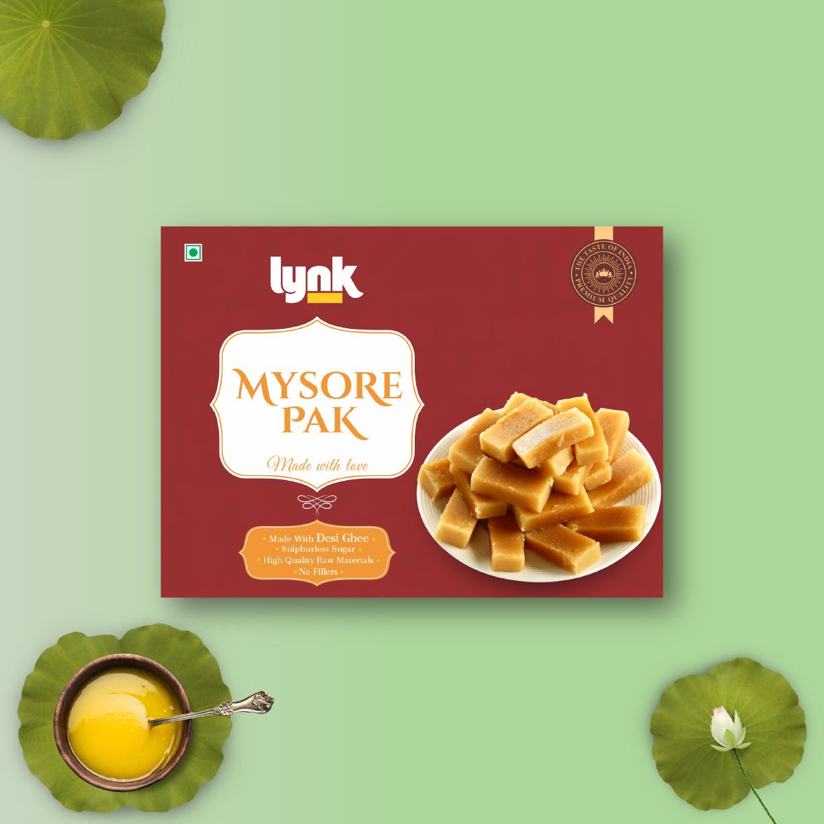 Lynk Mysore Pak | Sweet Perfection in Every Bite | Festive Mysore Pak Treats | Pure Ghee Sweets | Best Sweets for Gifts