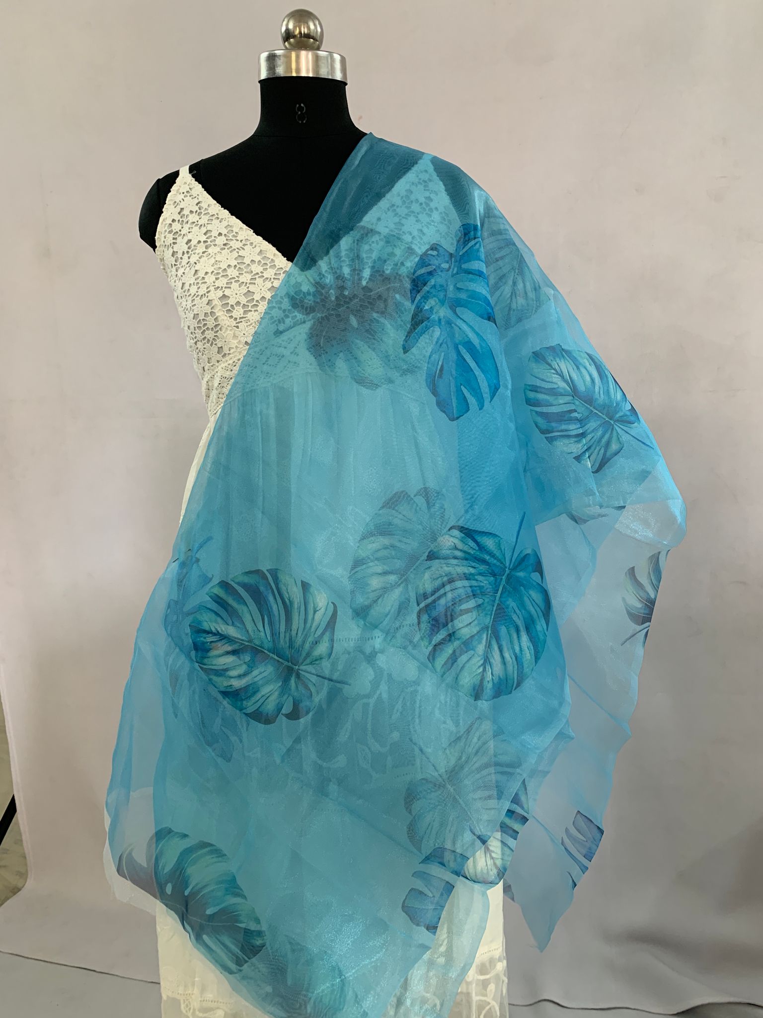 NVSBO018-Sky Blue Color Organza | Per meter