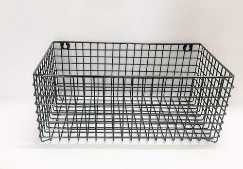 Nabban Khan And Sons Large Wall Hanging Metal Wire Basket For Storage