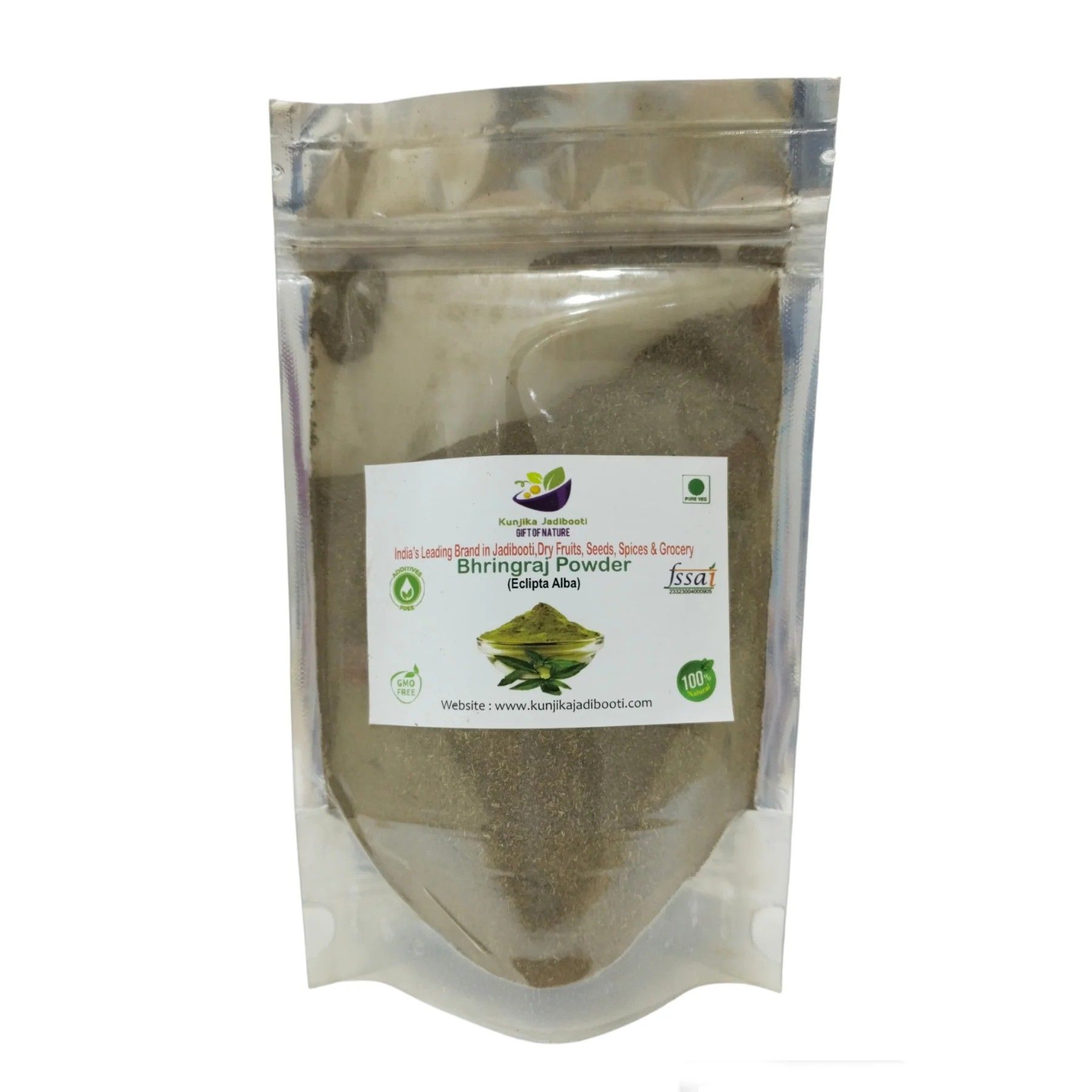 Kunjika Jadibooti Bhringraj Powder for Hair Growth, Skin and Eating Natural, Eclipta alba, Bringraj Powder, Bhringrajasava, Bringaraja 100 grams