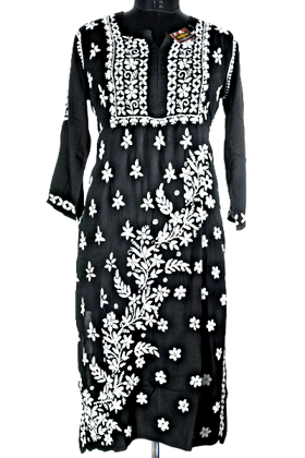 Reone Cotton Kurti With Handicrafted Chikankari Work