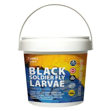 Tunai Black Soldier Larvae Energy Supplement for Aviary and Wild Birds (BSF - for All Birds, 500g)