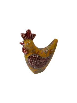 " Divraya Art and Handicrafts Garden Statue, Yellow Rooster Garden Sculpture, Farmhouse Style Outdoor Lawn and Yard Art Decoration,"