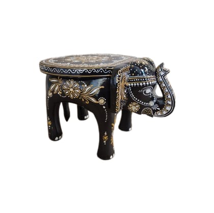 Divraya Art and Handicrafts Wood Elephant Stool Showpiece Decorative Items Figurine for Home Decoration,Living Room Decor