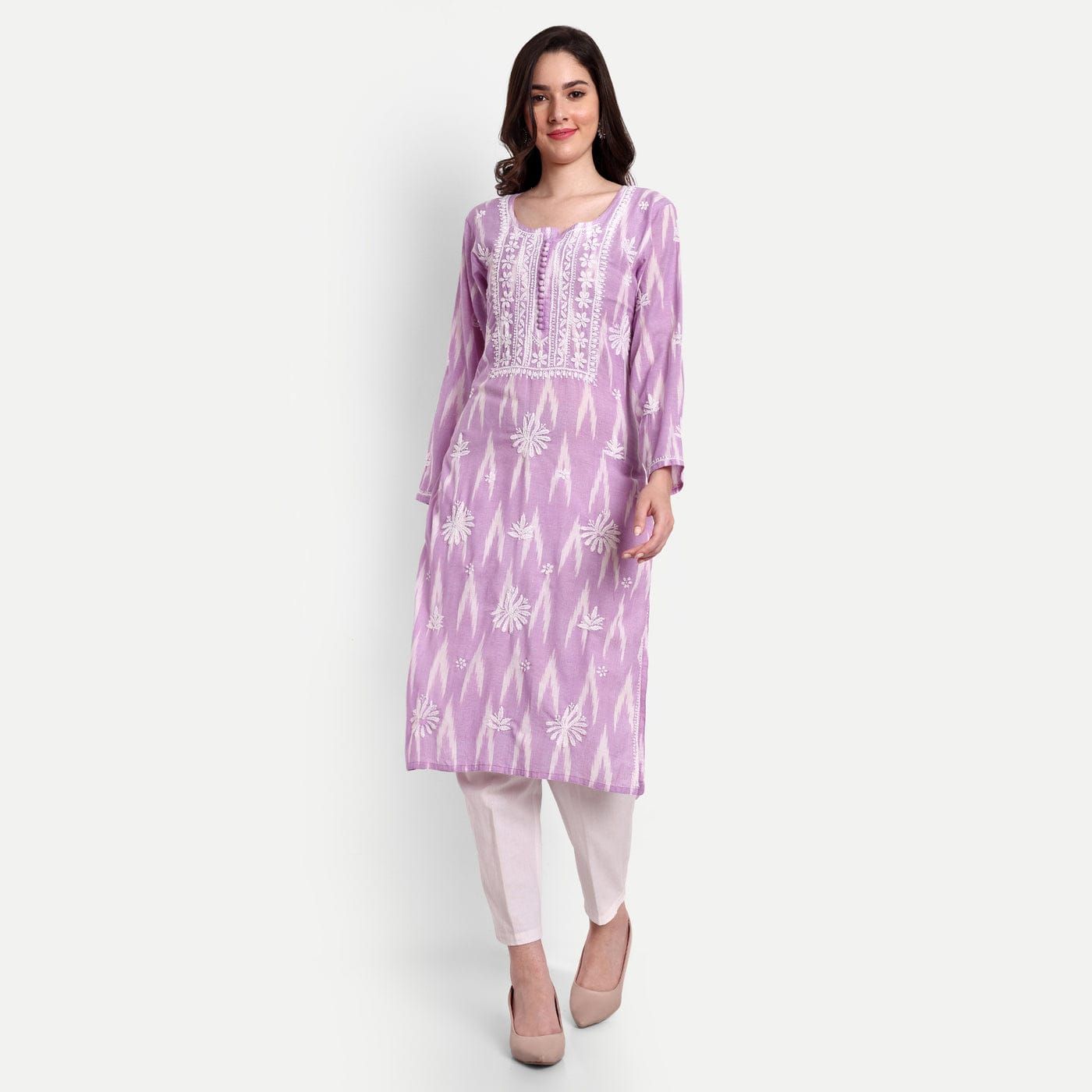 Lucknow Chikankari Hand Embroidered Kurta