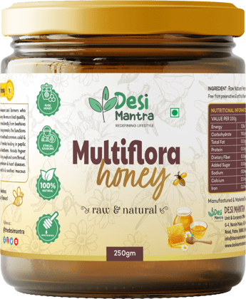 Desi Mantra's Pure Multi Flora Honey l 250g |Glass Jar