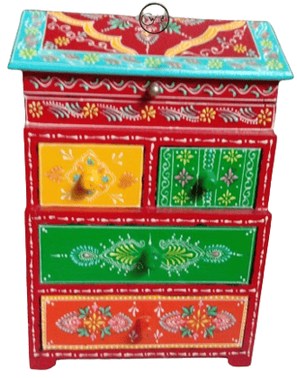 Creative Handicrafts Handmade Decorative Hand Painted Wooden Elephant Shape Box for Jewellery, Storage