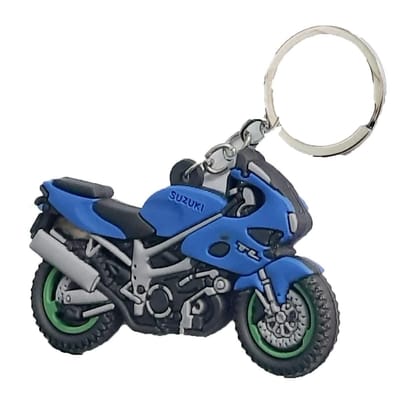 VSS Suzuki TL Motorbike Motorcycle Rubber Keychain Keyring (Blue)