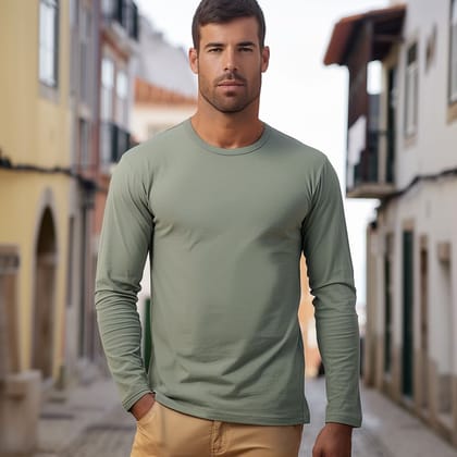 Sage Green Long Sleeve Crew Neck