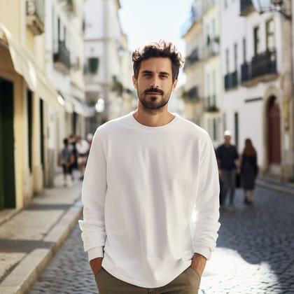 Cloud White Long Sleeve Crew