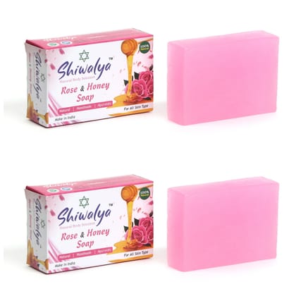 SHIWALYA Natural Rose Honey Handmade Soap | Handmade Bathing Soap | Herbal Soap Soft & Radiant Skin | Suitable for All Skin Types Pack of 2