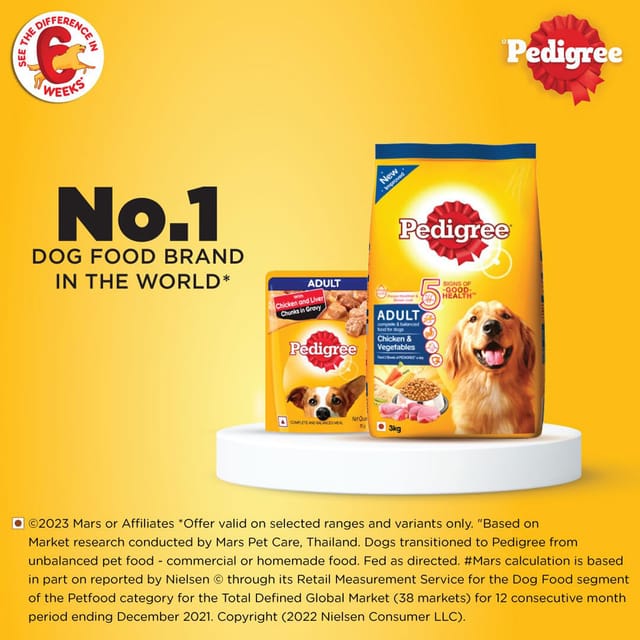 Pedigree Adult Dry Dog Food Chicken Vegetable 1 kg