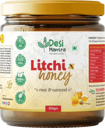 Desi Mantra's Pure Litchi Honey | 250g | Glass Jar