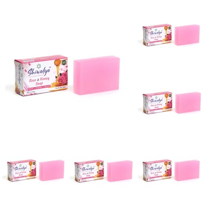 SHIWALYA Natural Rose Honey Handmade Soap | Handmade Bathing Soap | Herbal Soap Soft & Radiant Skin | Suitable for All Skin Types Pack of 6