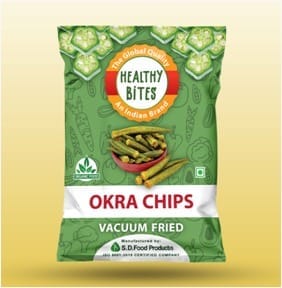 Healthy Bites Vacuum Fried OKRA Chips (135gm) (pack of 3 - 45 gms each )