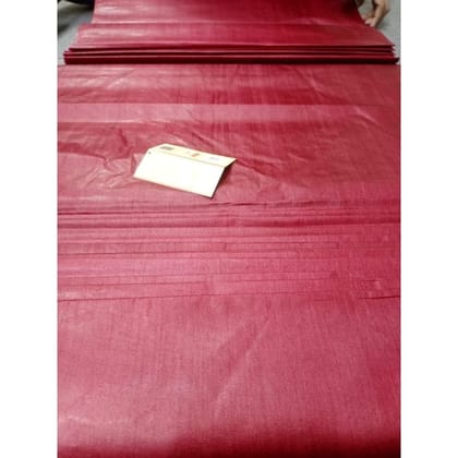 Silk Mark Certified Pure Tussar Silk Red Fabric-6350