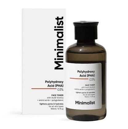 Minimalist polyhydroxy Acid (PHA) 3% Alcohol Free Face Toner, 150 ml