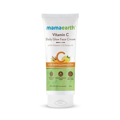 Mamaearth Vitamin C Daily Glow Face Cream With Vitamin C & Turmeric for Skin Illumination (80 g)