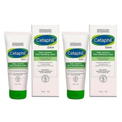 CETAPHIL DAM DAILY ADVANCE ULTRA HYDRATING LOTION - 100G EACH (PACK OF 2)