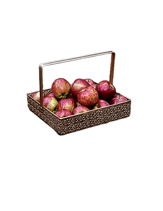 MD Creation Brass Sheet Square Hamper Basket (Embossed Border)