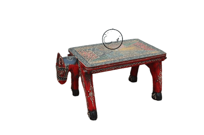 Creative Handicrafts Handpainted Wooden Horse Side Table for Bed Room and Living Room