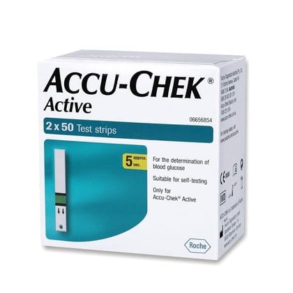 Accu-Chek Active Test Strips Pack of 100 Strips (No Glucometer)